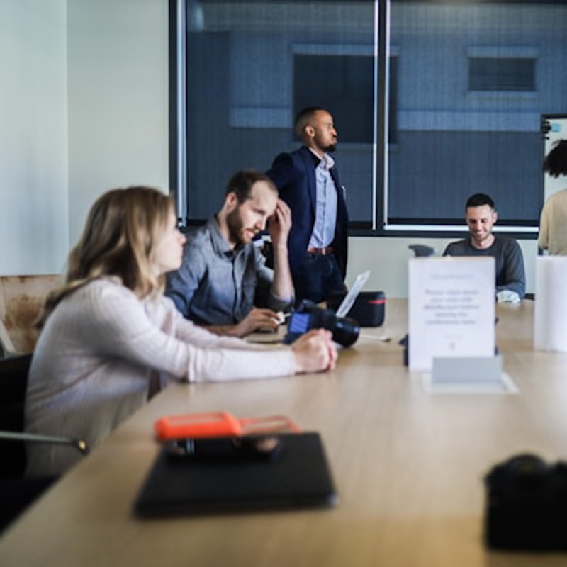 People working in a co-working space